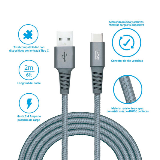 Cable USB-A a USB-C 3A 2m