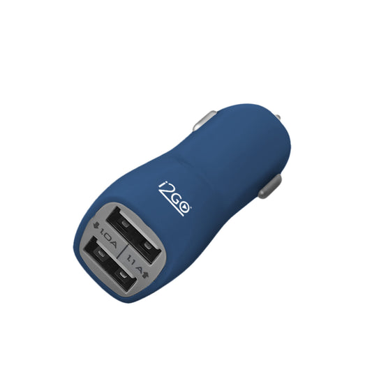 Cargador de Carro Doble USB-A 2.1A Azul